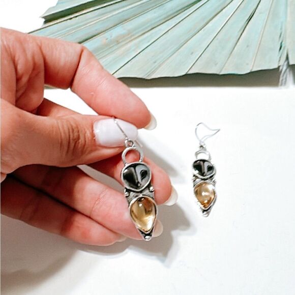 Owl earrings S665 - Picture 6 of 6